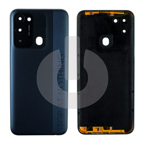 Крышка задняя для Tecno Spark 8C (KG5k/ KG5j) со стеклом камеры черная фото