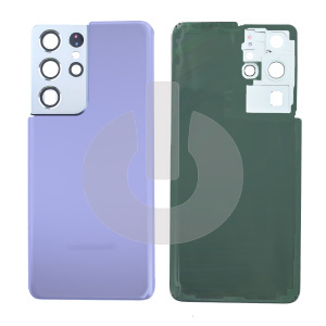 Крышка задняя для Samsung S21 Ultra (G998B) со стеклом камеры фиолетовая фото