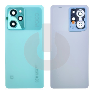 Крышка задняя для Xiaomi Poco X5 Pro 5G (22101320G) со стеклом камеры синяя