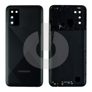 Крышка задняя для Samsung A02s (A025F) со стеклом камеры черная фото