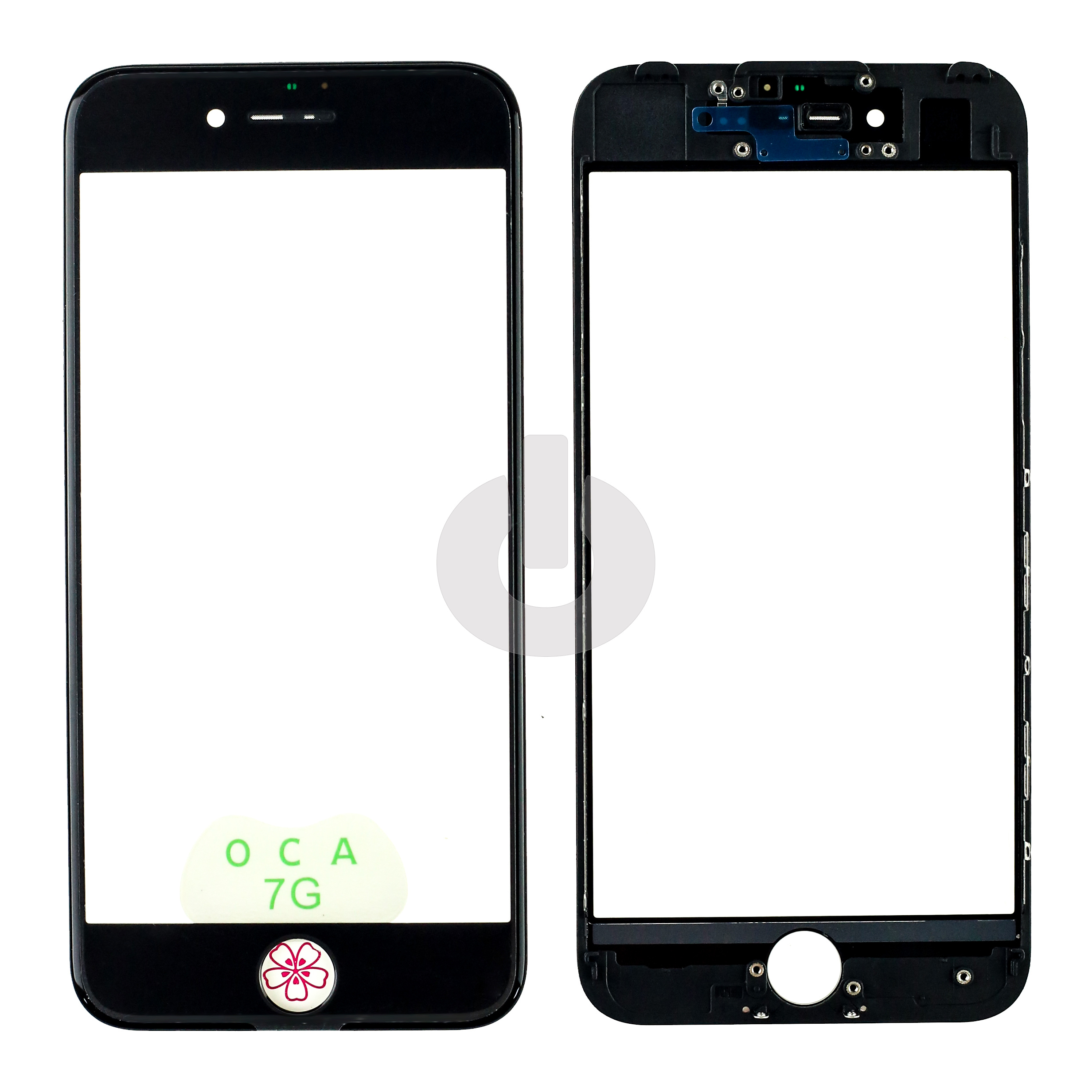 Стекло для переклейки iPhone 7 с OCA пленкой в рамке черное фото