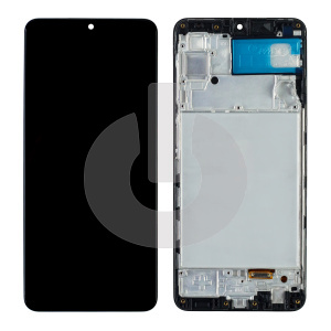 Дисплей с тачскрином для Samsung A22 4G (A225F) в рамке черный OLED фото