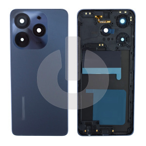 Крышка задняя для Tecno Spark 10 Pro (KI7) с рамкой корпуса и стеклом камеры черная фото