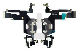 Шлейф/ плата зарядки для iPhone 11 системный разъем/ микрофон черный ORG