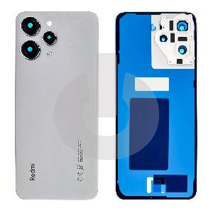 Крышка задняя для Xiaomi Redmi 12 4G (23053RN02Y) со стеклом камеры серебряная фото