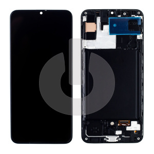 Дисплей с тачскрином для Samsung A30s (A307F) в рамке черный In-Cell фото