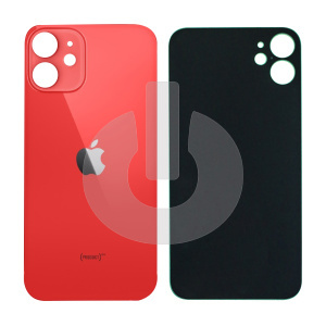 Крышка задняя для iPhone 12 Mini (с большим вырезом) красная