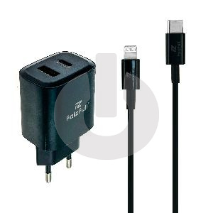 Зарядное устройство FaizFull FC148 (Type-C 25W, Кабель Type-C - Lightning) черное