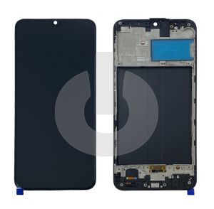 Дисплей с тачскрином для Samsung M21 (M215F)/ M30s (M307F) в рамке черный OLED фото