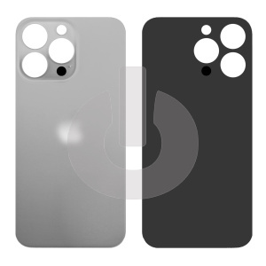 Крышка задняя для iPhone 15 Pro Max (с большим вырезом) натуральный титан Premium фото