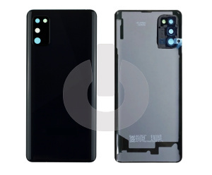 Крышка задняя для Samsung A41 (A415F) со стеклом камеры черная фото