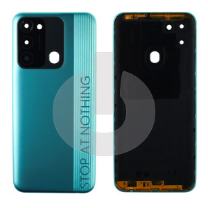 Крышка задняя для Tecno Spark 8C (KG5k/ KG5j) со стеклом камеры зеленая фото