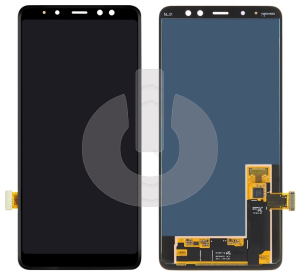 Дисплей с тачскрином для Samsung A8+ (A730F) черный OLED FULL SIZE фото