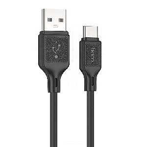 Кабель USB AM- Type-C HOCO X90 Silicone (1м х 3A) черный