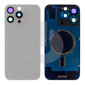 Крышка задняя для iPhone 16 Pro Max со стеклом камеры натуральный титан Premium фото