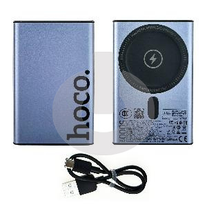 Беспроводная зарядка Hoco Q32 MagSafe 15W + Power Bank 5000 mAh металлический серый фото
