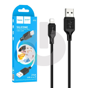 Кабель USB - Lightning HOCO X90 Silicone (1м х 2.4A) черный фото