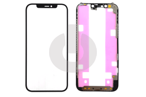 Стекло для переклейки iPhone 12/ 12 Pro с OCA пленкой в рамке черное АКЦИЯ фото