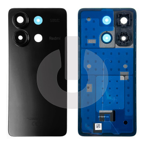 Крышка задняя для Xiaomi Redmi Note 13 4G (23124RA7EO) со стеклом камеры черная фото