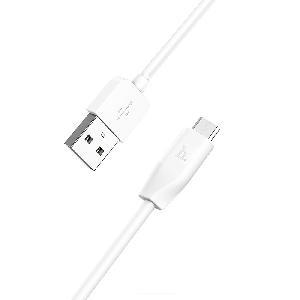 Кабель USB AM - Micro USB HOCO X1 (1м х 2.4A) белый