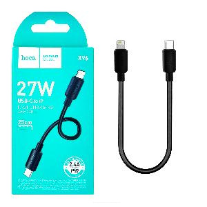 Кабель Type-C - Lightning HOCO (25см. 2.4A) X96 черный