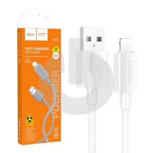 Кабель USB - Lightning HOCO X107 (1м х 2.4A) белый фото