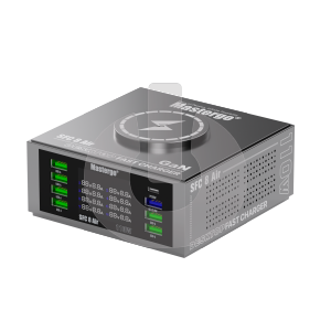 Станция зарядная MasterGo SFC 8 Max (4 USB х 4 Type-C) с беспроводной зарядкой