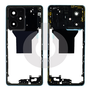 Средняя часть (рамка корпуса) для Xiaomi Poco X5 Pro 5G (22101320G) со стеклом камеры черная фото