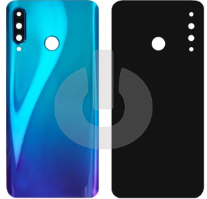 Крышка задняя для Huawei P30 Lite (MAR-LX1M)/ Nova 4E (MAR-AL00) (24 Мп) со стеклом камеры синяя фото