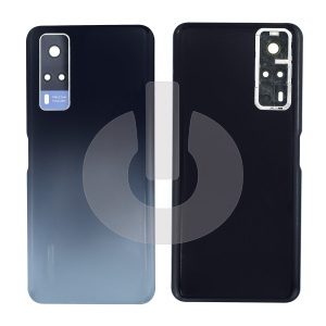 Крышка задняя для Vivo Y31 2021 (V2036) со стеклом камеры черная