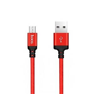 Кабель USB AM - Micro USB HOCO X14 (1м х 2.4A) красный