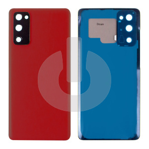 Крышка задняя для Samsung S20 FE (G780F) со стеклом камеры красная фото