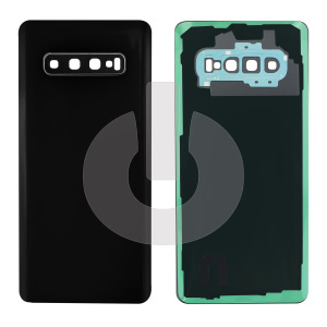 Крышка задняя для Samsung S10+ (G975F) со стеклом камеры черная фото