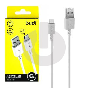 Кабель USB - Type-C Budi T10W (1м х 3A) белый фото
