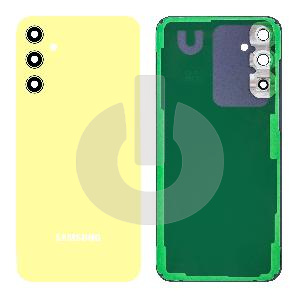 Крышка задняя для Samsung A35 5G (A356E) со стеклом камеры желтая