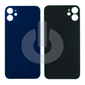 Крышка задняя для iPhone 12 Mini (с большим вырезом) синяя АКЦИЯ фото