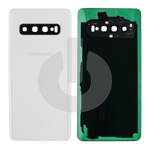 Крышка задняя для Samsung S10+ (G975F) со стеклом камеры белая