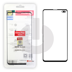 Стекло для переклейки Samsung S10+ (G975F) (G+OCA PRO) черное АКЦИЯ фото