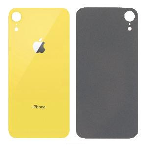 Крышка задняя для iPhone XR (с большим вырезом) желтая Premium