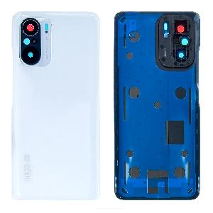 Крышка задняя для Xiaomi Poco F3 (M2012K11AG) со стеклом камеры белая Крышка задняя для Xiaomi Poco F3 (M2012K11AG) со стеклом камеры белая