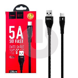 Кабель USB - Type-C HOCO U53 (1м х 5A) черный фото