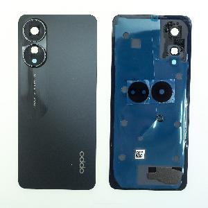 Крышка задняя для OPPO A78 4G (CPH2565) со стеклом камеры черная АКЦИЯ