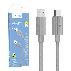 Кабель USB AM - Type-C HOCO X107 (1м х 3A) серый
