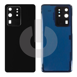 Крышка задняя для Samsung S20 Ultra (G988B) со стеклом камеры черная фото