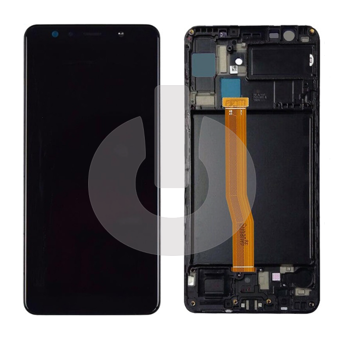 Дисплей с тачскрином для Samsung A7 2018 (A750F) в рамке черный In-Cell фото