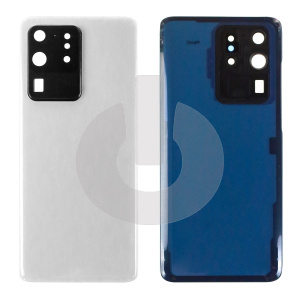 Крышка задняя для Samsung S20 Ultra (G988B) со стеклом камеры белая фото