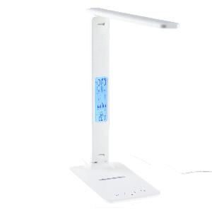 Лампа светодиодная (беспроводная зарядка/ часы) белая НОВИНКА