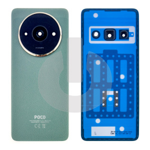 Крышка задняя для Xiaomi Poco C61 (2312BPC51H) со стеклом камеры зеленая