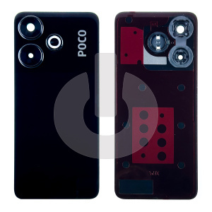 Крышка задняя для Xiaomi Poco M6 4G (2404АРC5FG) со стеклом камеры черная фото