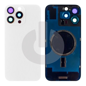 Крышка задняя для iPhone 16 Pro Max со стеклом камеры белый титан Premium фото